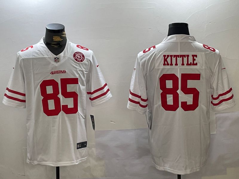 Men San Francisco 49ers 85 Kittle White 2024 Nike Vapor Limited NFL Jersey style 2